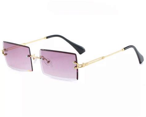 90s rectangle sunglasses|rectangle lens rimless sunglasses.